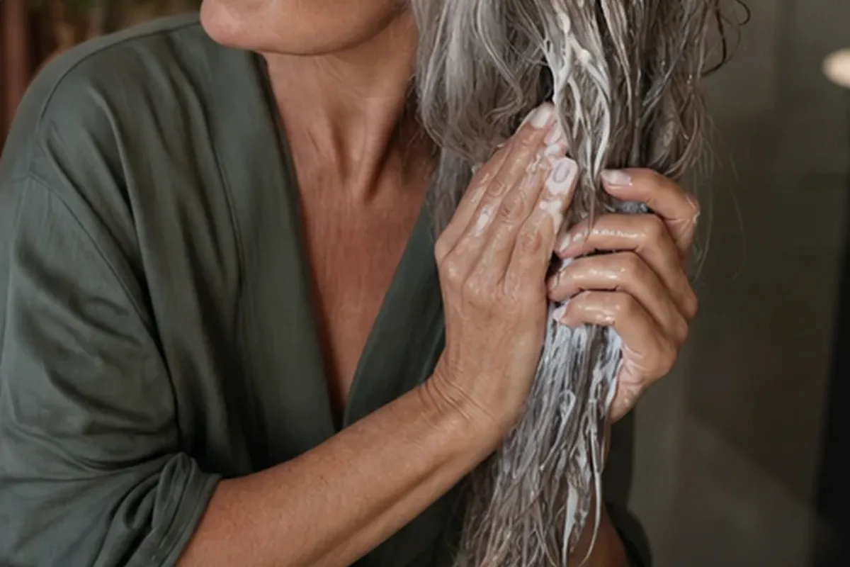 Hochwertige Beauty-Inszenierung zu Auswahlkriterien für Silbershampoo für feines Haar