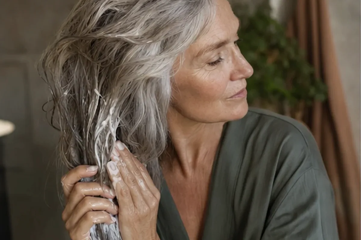 Hochwertige Beauty-Inszenierung zu Auswahlkriterien für Lockencreme bei Haarbruch