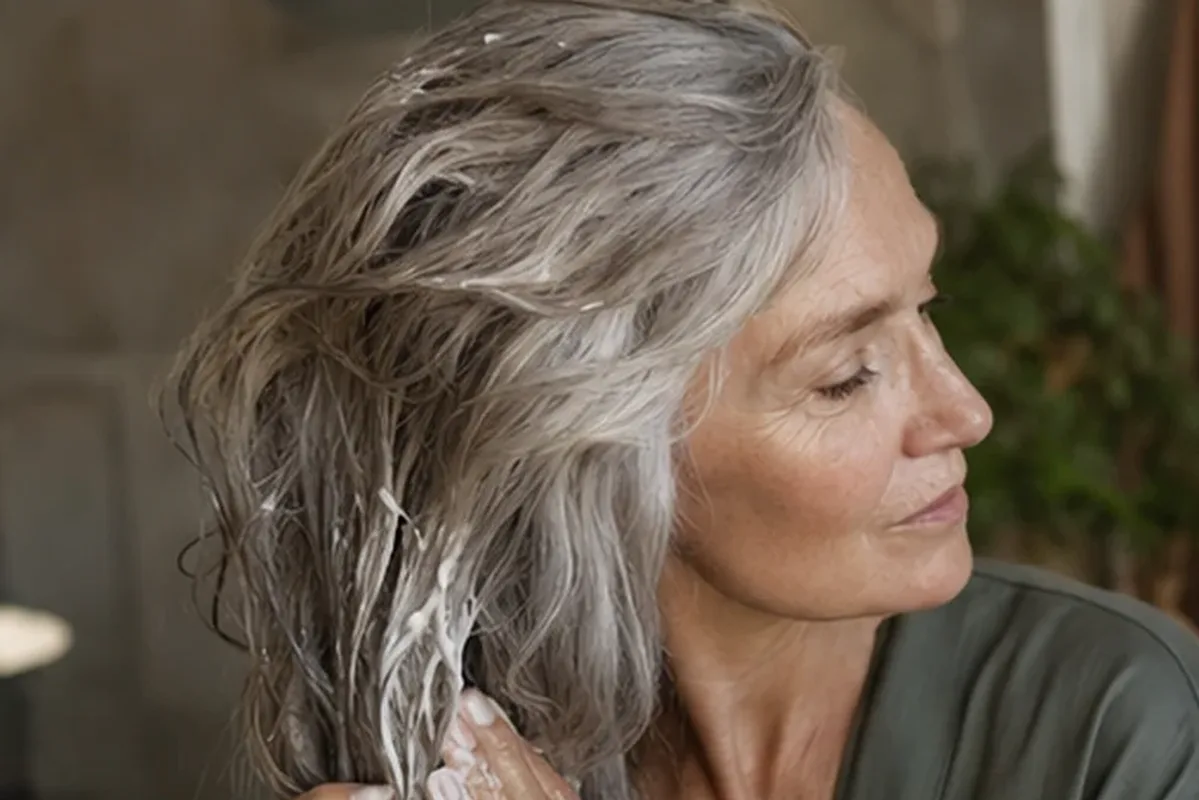 Hochwertige Beauty-Inszenierung zu Auswahlkriterien für Silbershampoo für feines Haar