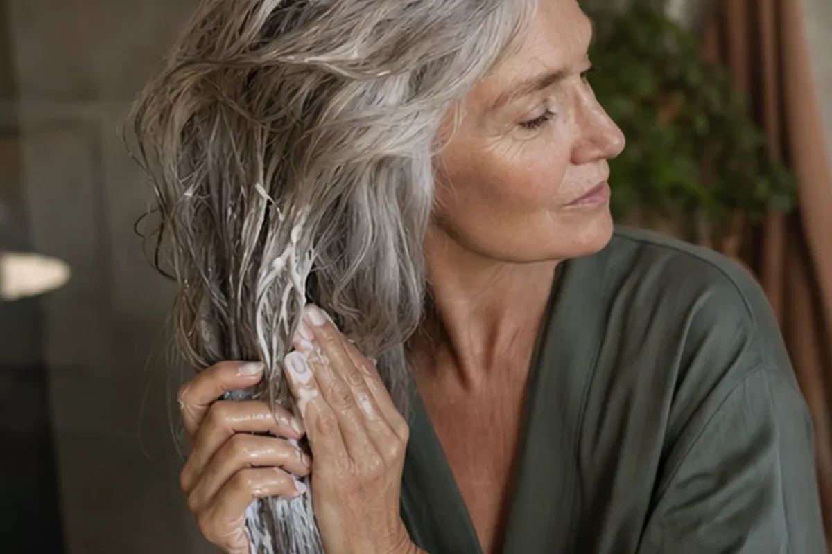 Redaktioneller Beauty-Moment zur Ausgangslage bei Conditioner bei fettigem Ansatz
