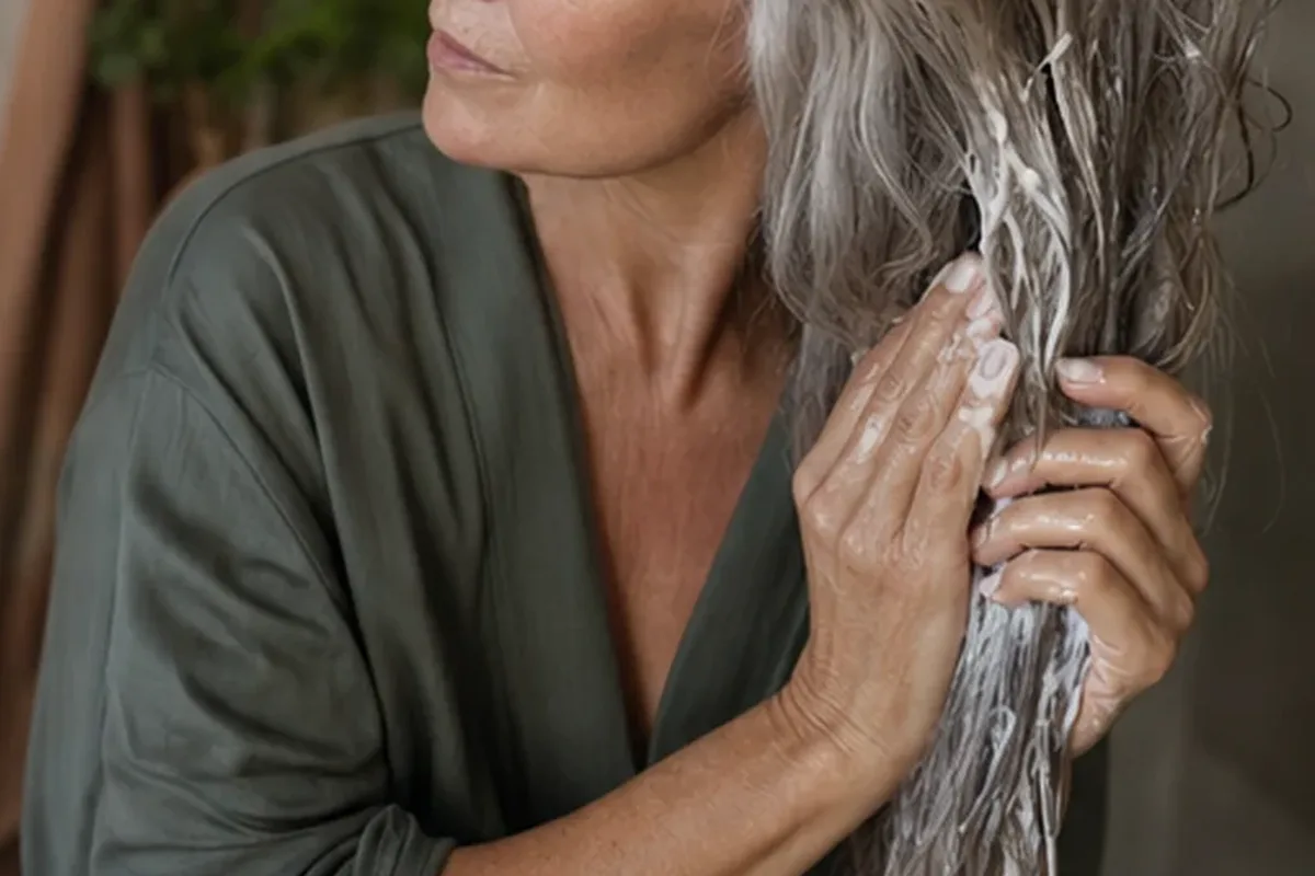 Hochwertige Beauty-Inszenierung zu Auswahlkriterien für Lockencreme bei fettigem Ansatz
