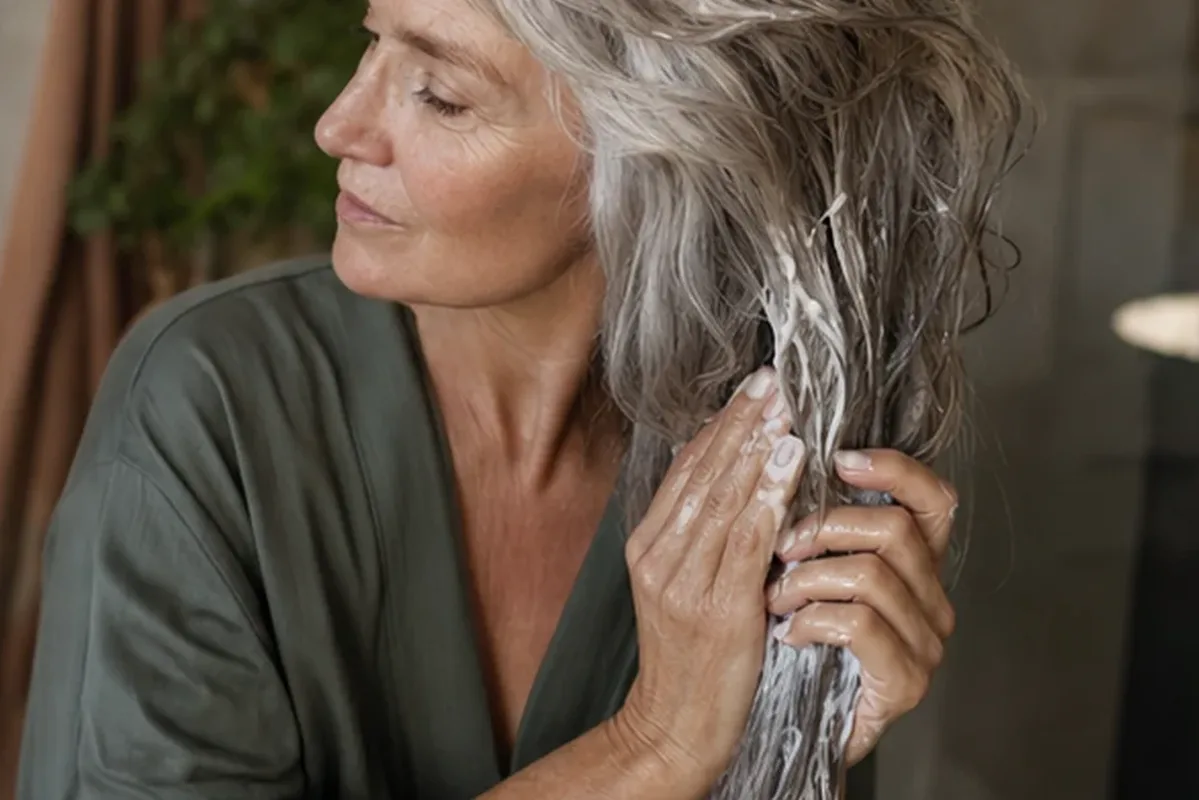 Authentischer Wohlfühlmoment passend zum Beauty-Thema Lockencreme bei Haarbruch
