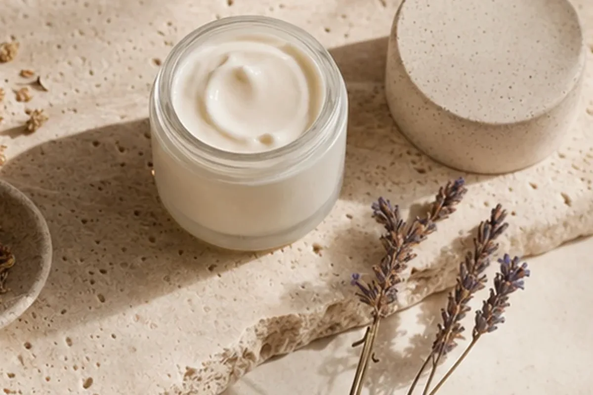 Redaktionelle Detailaufnahme zur Orientierung bei Körperlotion für trockene Haut