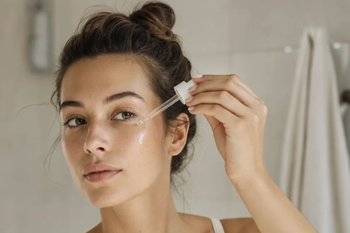Hochwertige Beauty-Inszenierung zu Auswahlkriterien für Hyaluron-Serum für unreine Haut