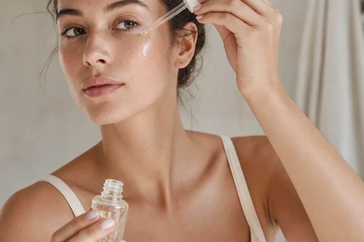 Hochwertige Beauty-Inszenierung zu Auswahlkriterien für Reinigungsöl bei ersten Fältchen