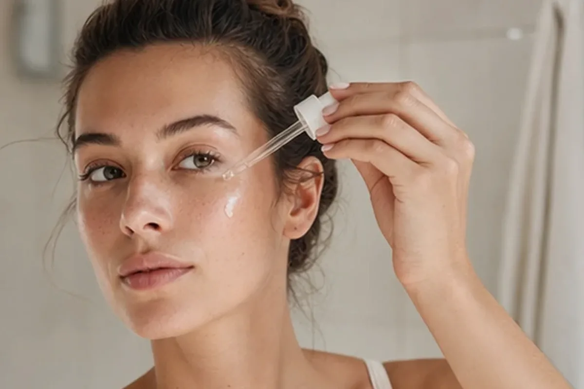 Hochwertige Beauty-Inszenierung zu Auswahlkriterien für Niacinamid-Serum für empfindliche Haut