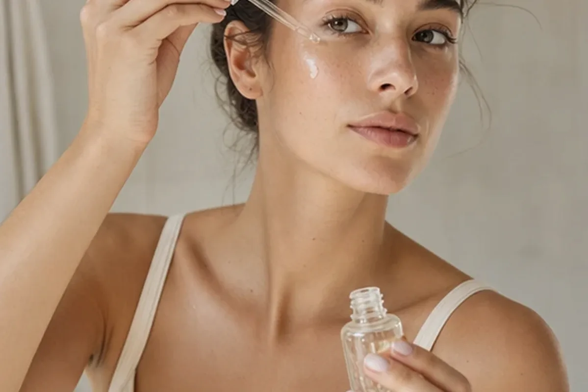 Hochwertige Beauty-Inszenierung zu Auswahlkriterien für Gesichtswasser bei Pigmentflecken
