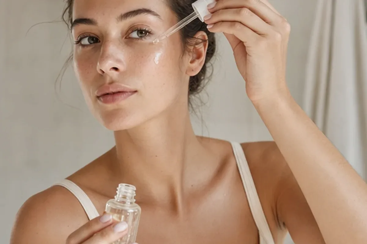 Redaktionelle Detailaufnahme zur Orientierung bei Niacinamid-Serum für Mischhaut