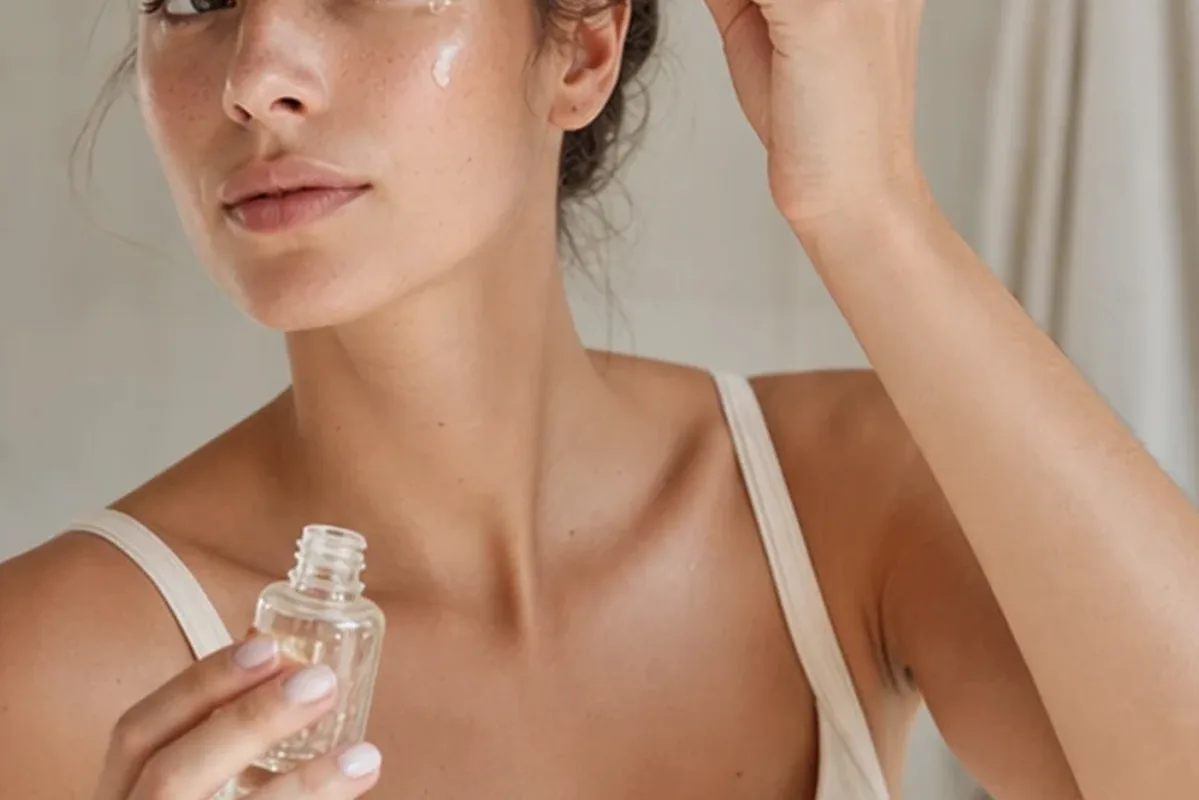 Hochwertige Beauty-Inszenierung zu Auswahlkriterien für Vitamin-C-Serum für trockene Haut