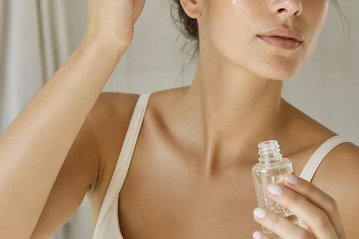 Hochwertige Beauty-Inszenierung zu Auswahlkriterien für Anti-Aging-Routine bei ersten Fältchen