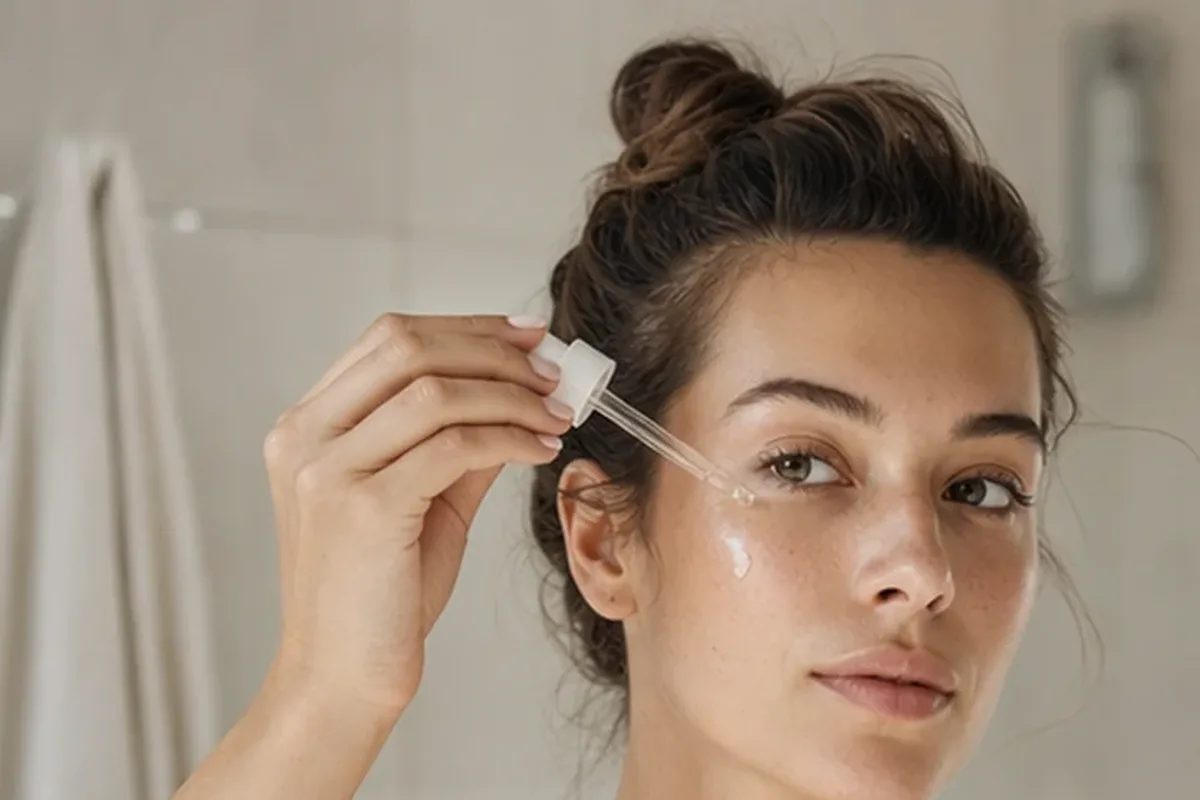 Redaktionelle Detailaufnahme zur Orientierung bei Niacinamid-Serum bei Rötungen