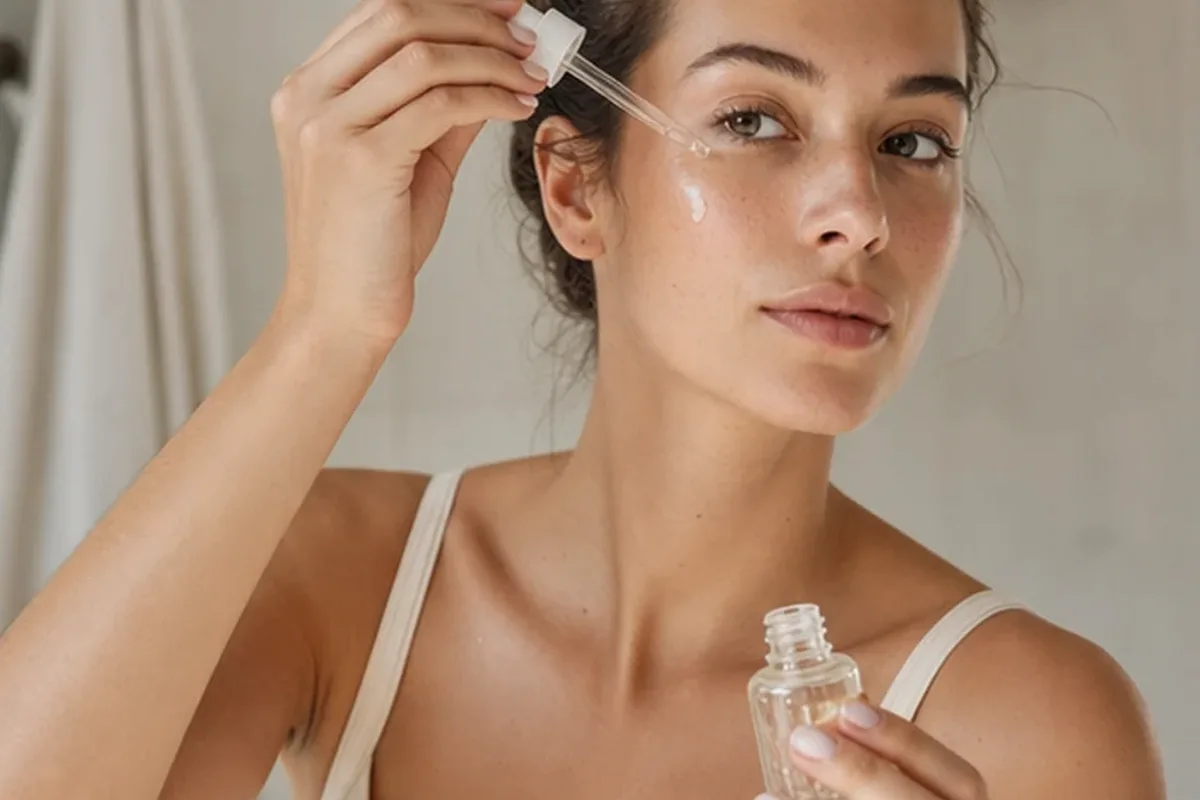 Redaktionelle Detailaufnahme zur Orientierung bei Hyaluron-Serum für fettige Haut