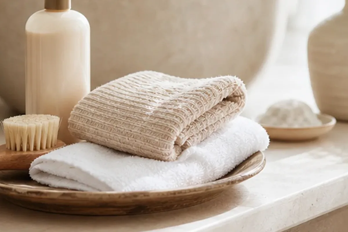 Hochwertige Beauty-Inszenierung zu Auswahlkriterien für Duschöl für empfindliche Haut