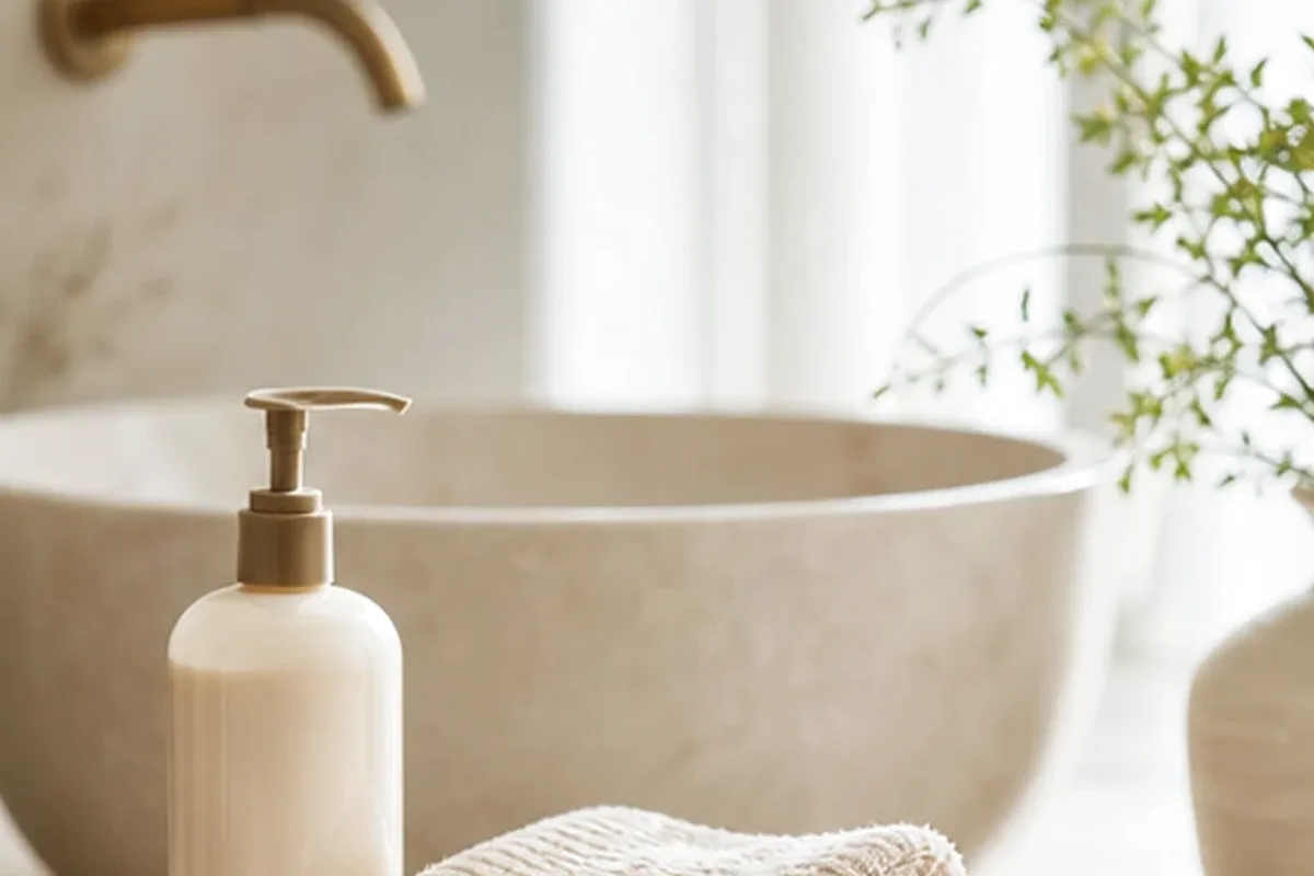 Hochwertige Beauty-Inszenierung zu Auswahlkriterien für Tiefenreinigungsshampoo für strapaziertes Haar