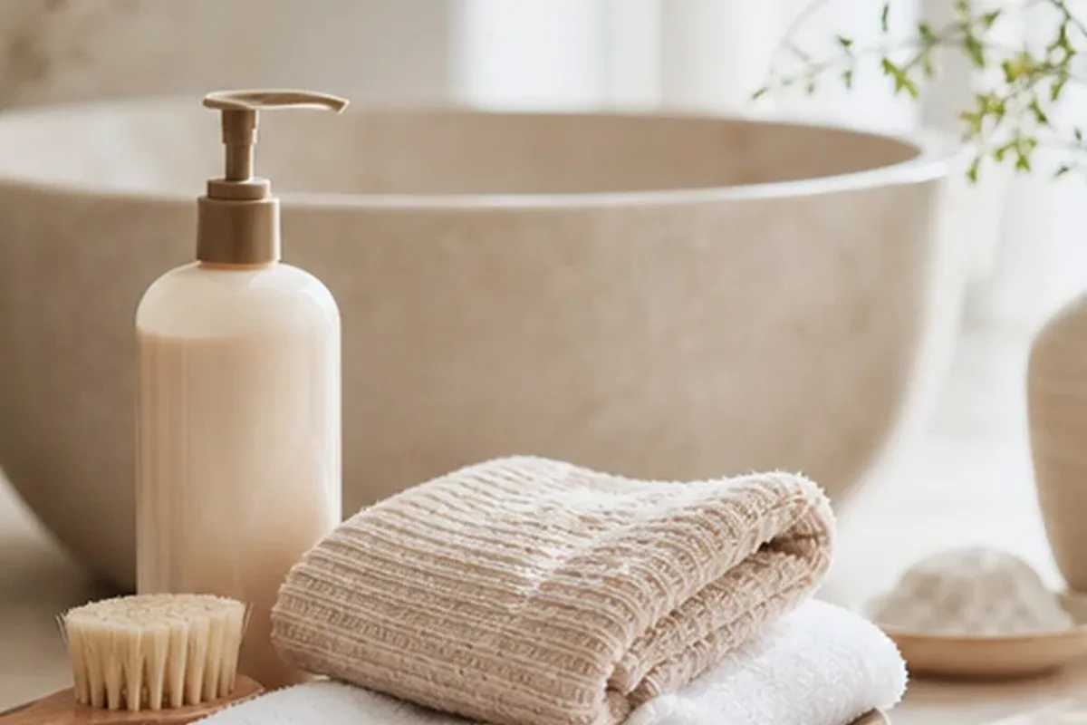Hochwertige Beauty-Inszenierung zu Auswahlkriterien für Duschöl bei Keratosis pilaris
