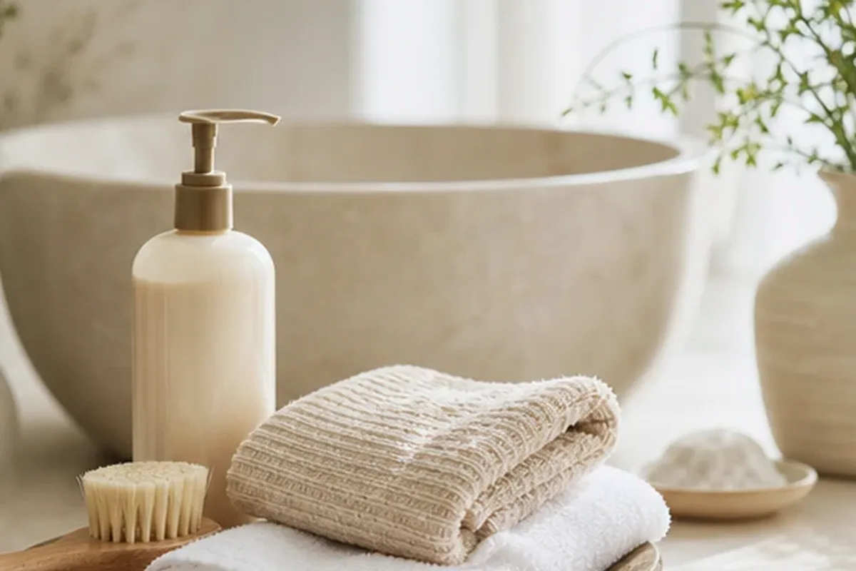 Hochwertige Beauty-Inszenierung zu Auswahlkriterien für Körperöl für trockene Haut