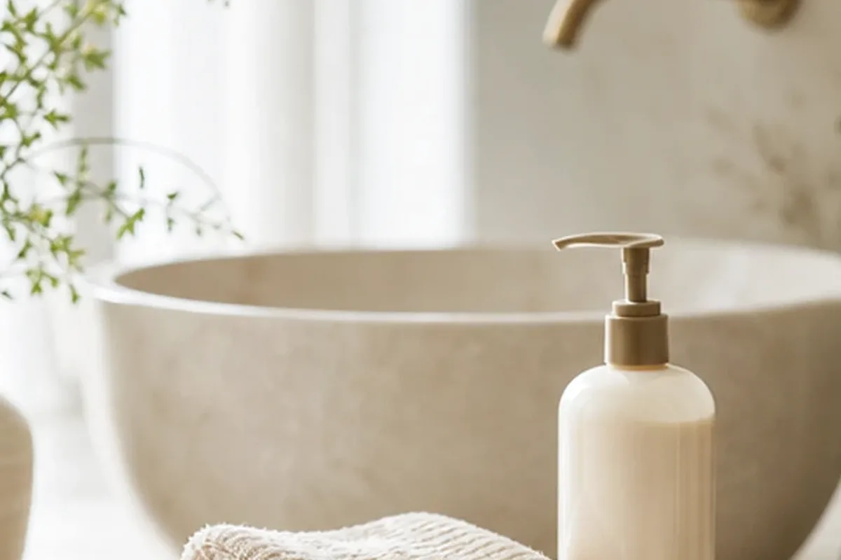 Redaktionelle Detailaufnahme zur Orientierung bei Mildes Shampoo bei Frizz