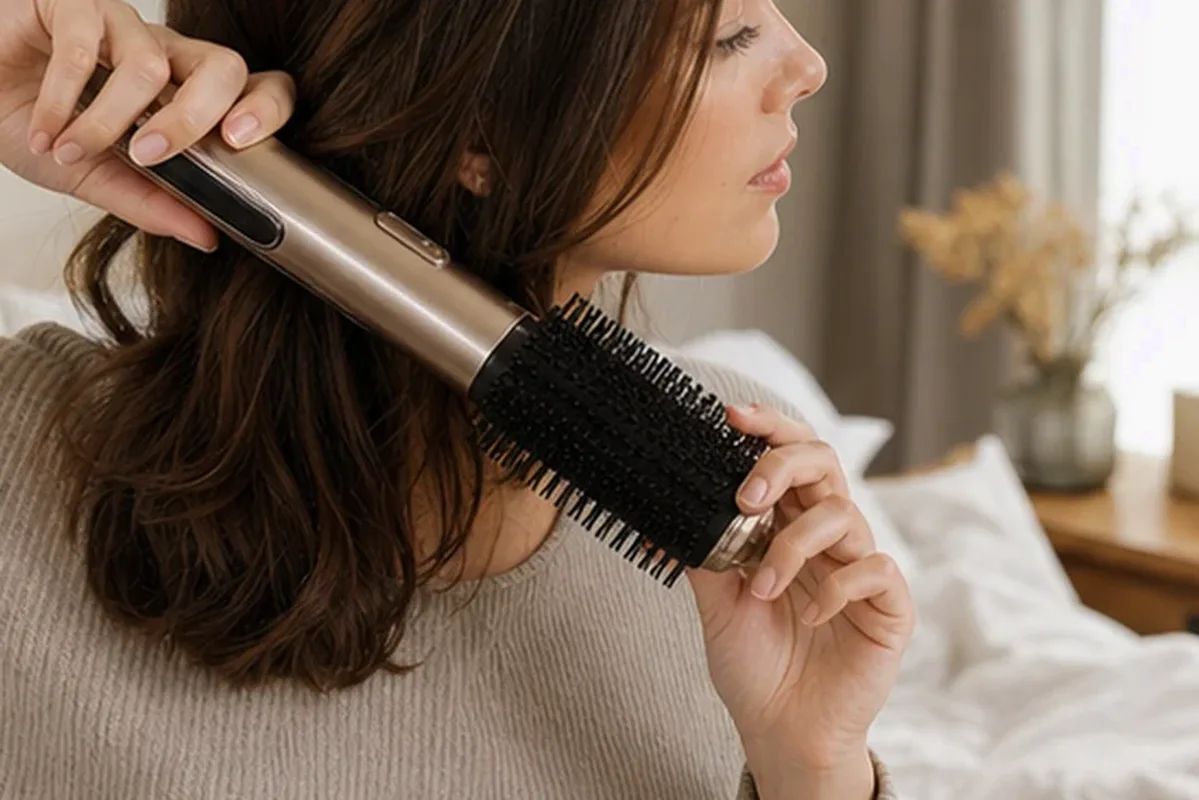 Authentische Beauty-Routine passend zum Thema Glätteisen für lockiges Haar