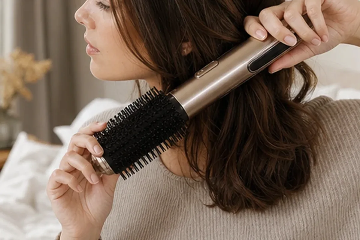 Hochwertige Beauty-Inszenierung zu Auswahlkriterien für Trockenshampoo bei fettigem Ansatz