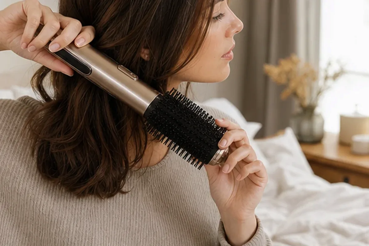Authentischer Wohlfühlmoment passend zum Beauty-Thema Lockenstab für Anfänger