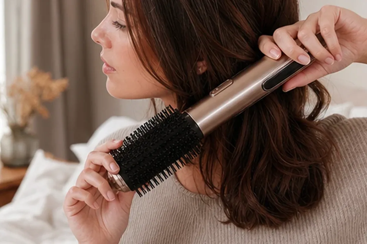 Redaktionelle Detailaufnahme zur Orientierung bei Trockenshampoo für lockiges Haar