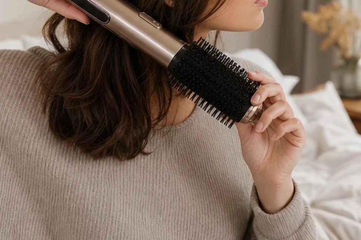 Authentische Beauty-Routine passend zum Thema Haartrockner für trockenes Haar
