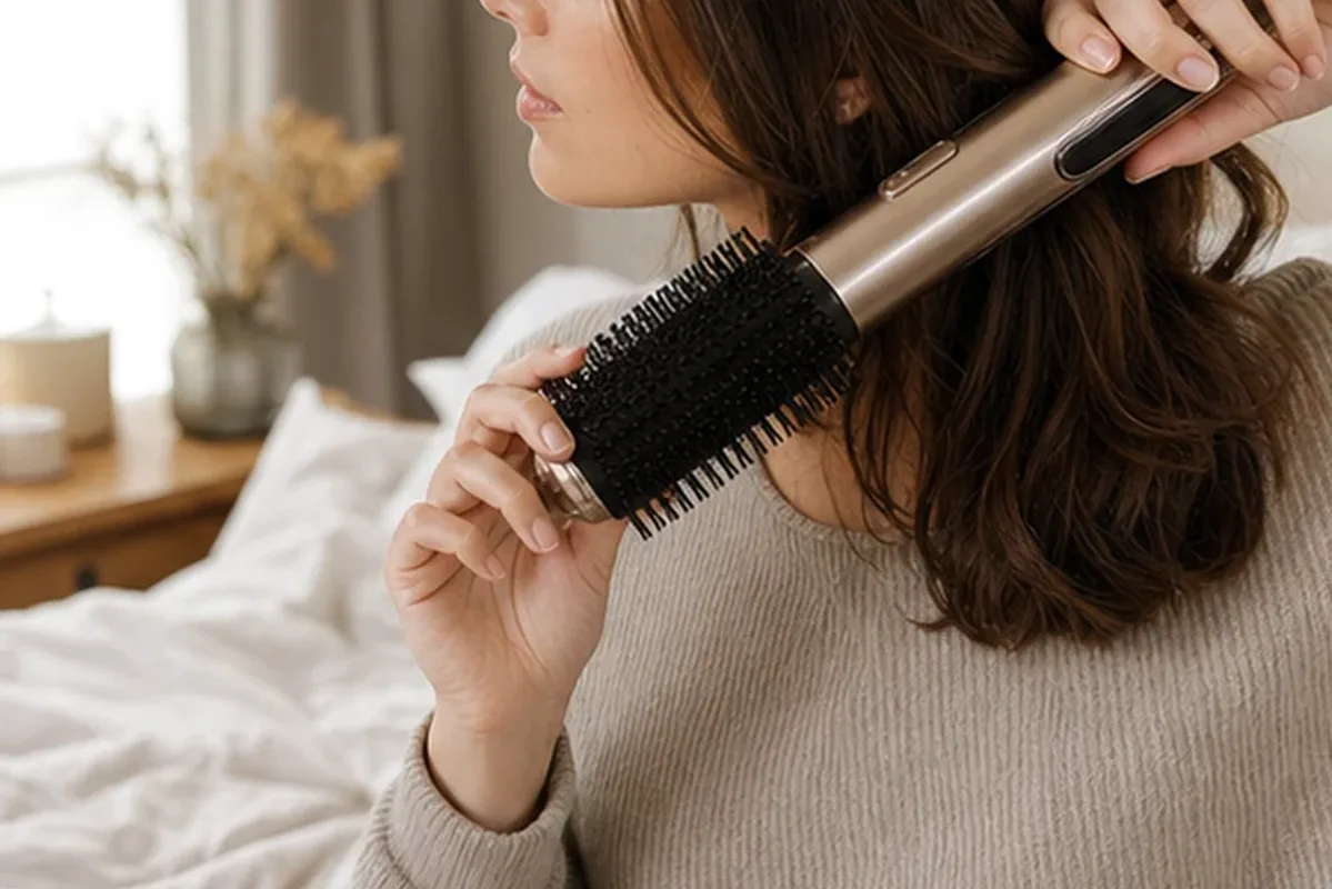 Emotionaler und authentischer Anwendungsmoment rund um Mildes Shampoo bei Frizz
