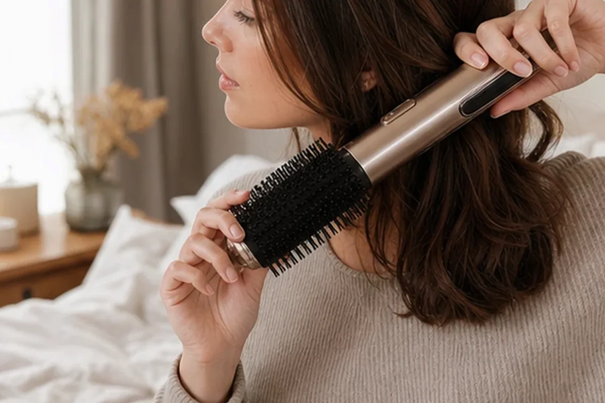 Hochwertige Beauty-Inszenierung zu Auswahlkriterien für Glätteisen für lockiges Haar