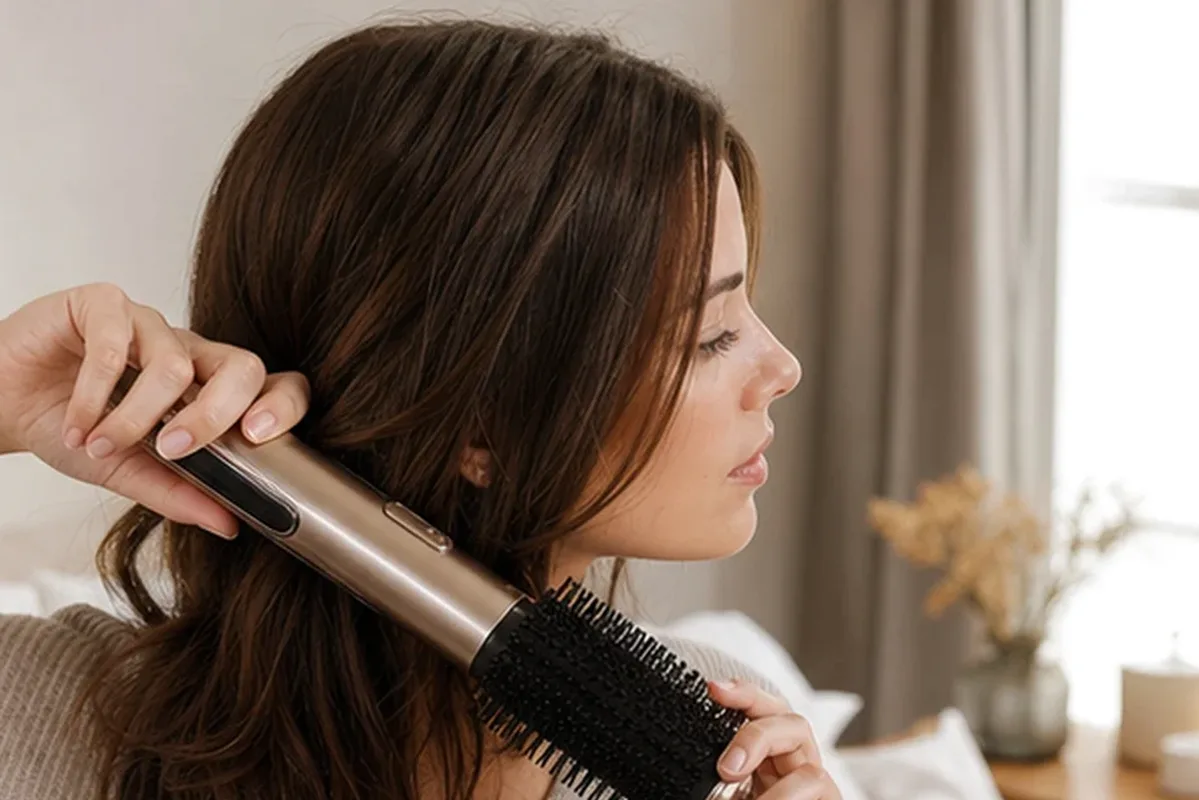 Redaktionelle Detailaufnahme zur Orientierung bei Hitzeschutz für feines Haar