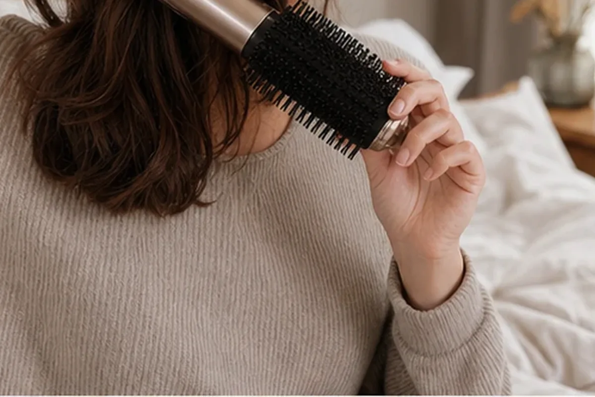 Authentischer Wohlfühlmoment passend zum Beauty-Thema Elektrische Zahnbürste bei kleinem Budget