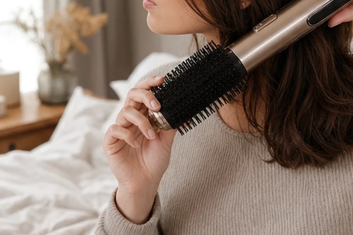 Hochwertige Beauty-Inszenierung zu Auswahlkriterien für Trockenshampoo bei Frizz