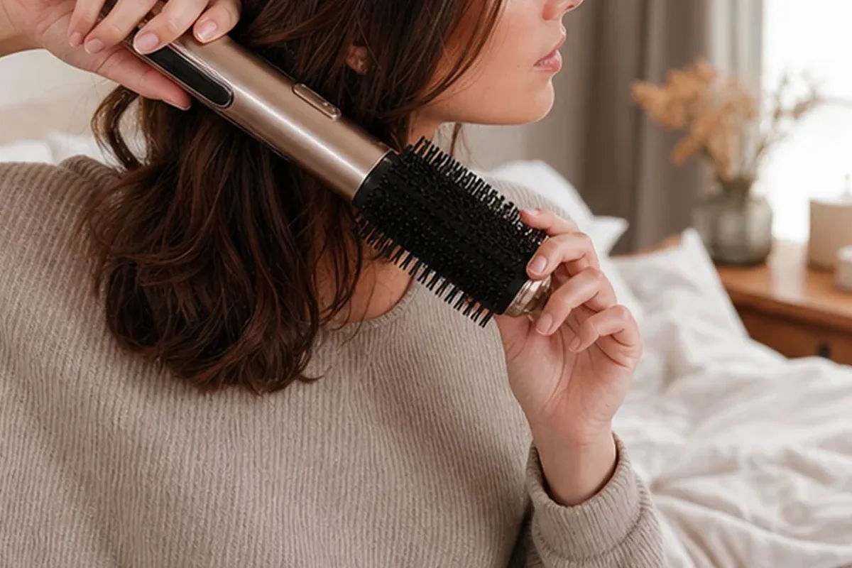 Hochwertige Beauty-Inszenierung zu Auswahlkriterien für Haarbürste für trockenes Haar