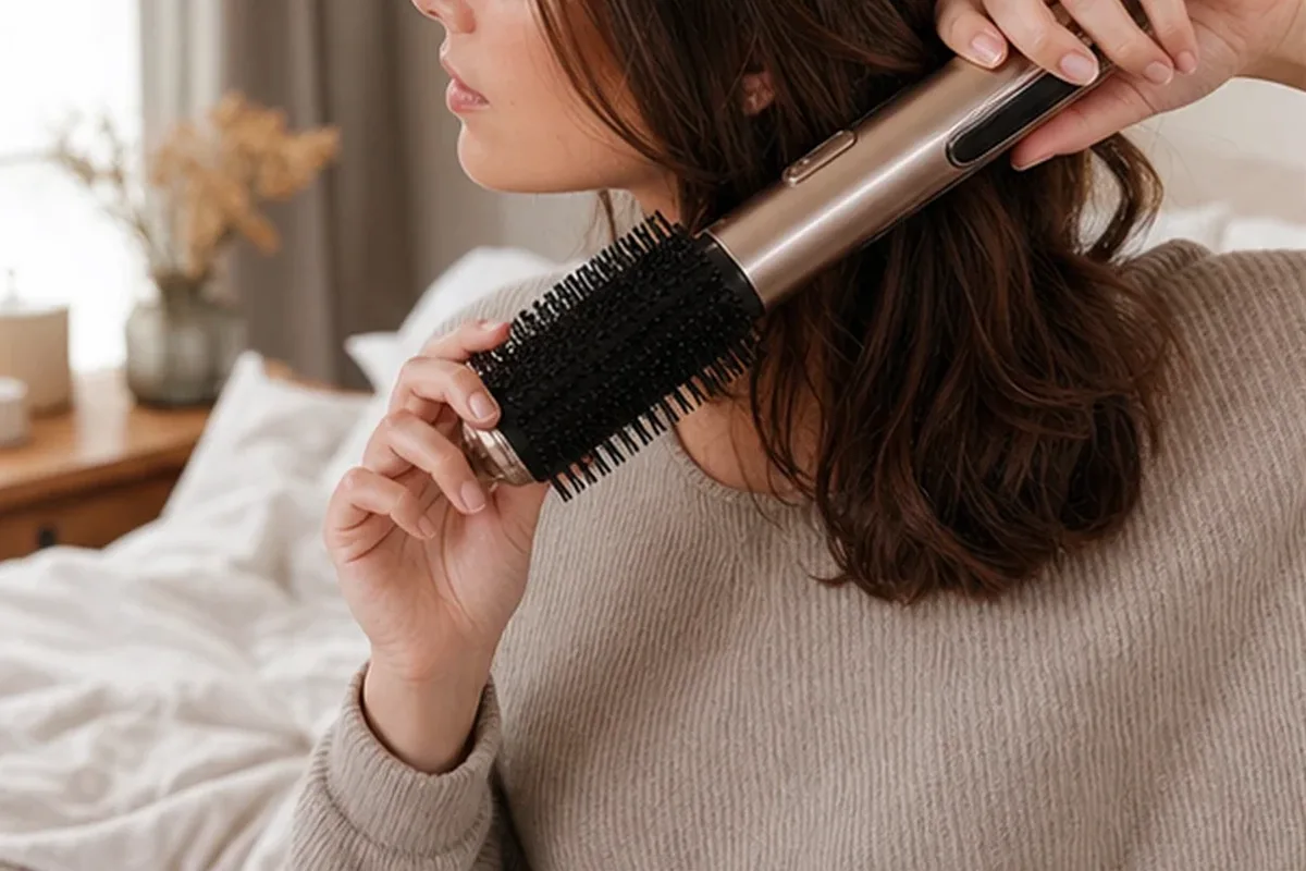 Authentischer Wohlfühlmoment passend zum Beauty-Thema Haarmaske für empfindliche Kopfhaut