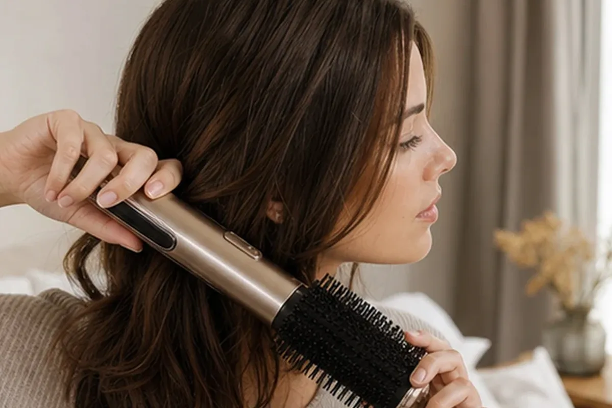 Authentische Beauty-Routine passend zum Thema Lockenstab für feines Haar