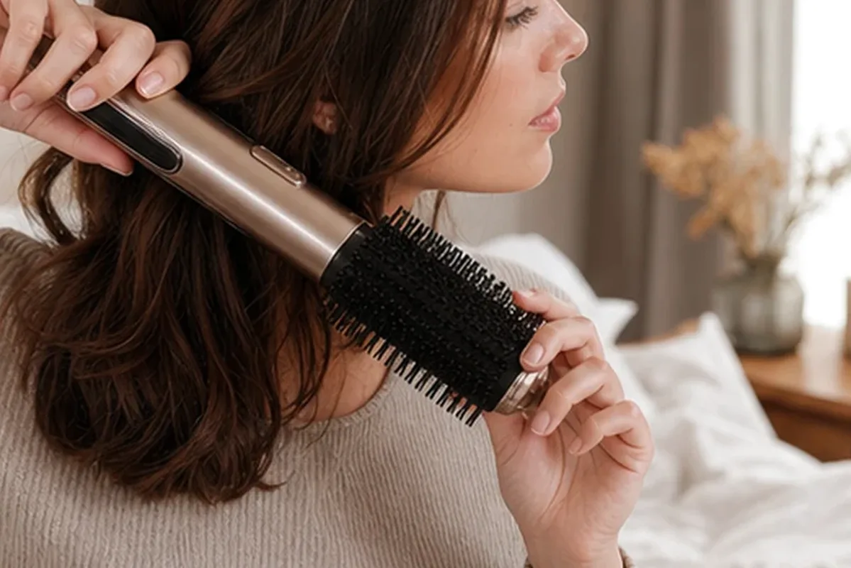 Authentischer Wohlfühlmoment passend zum Beauty-Thema Mikrostrom-Gerät für empfindliche Haut