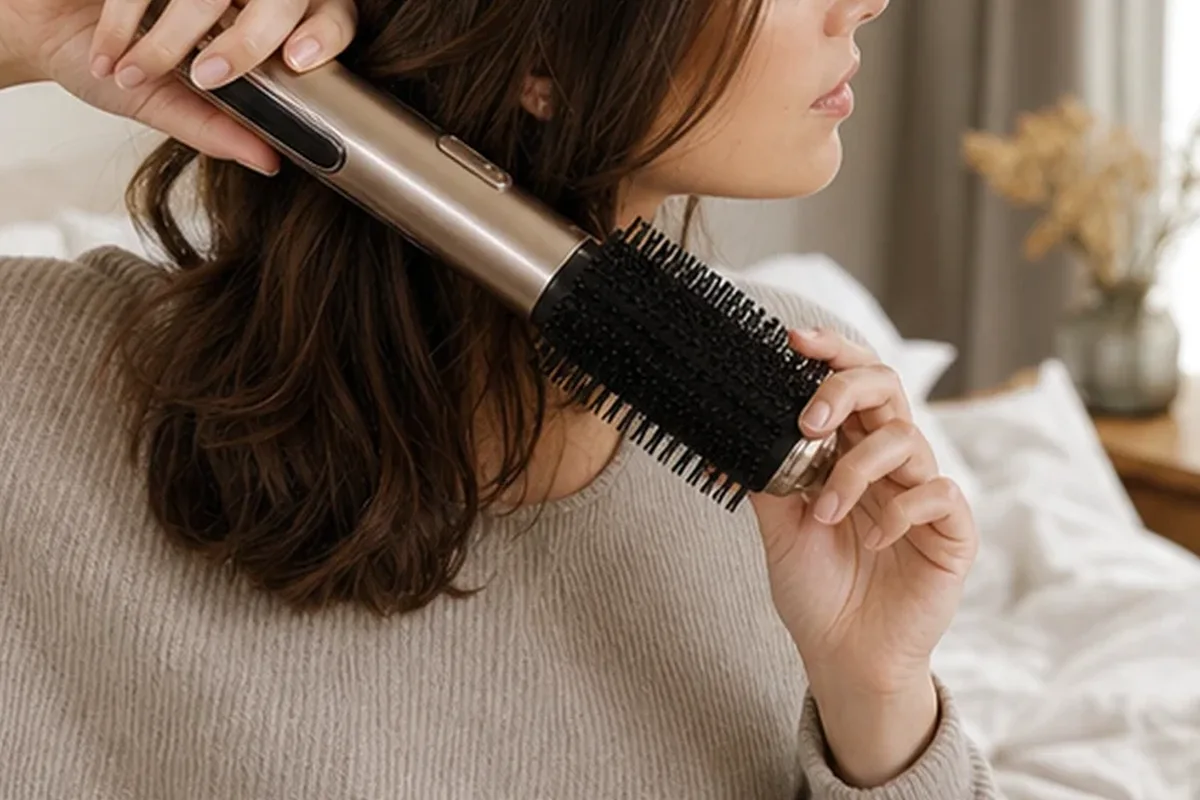 Authentische Beauty-Routine passend zum Thema Haartrockner für strapaziertes Haar