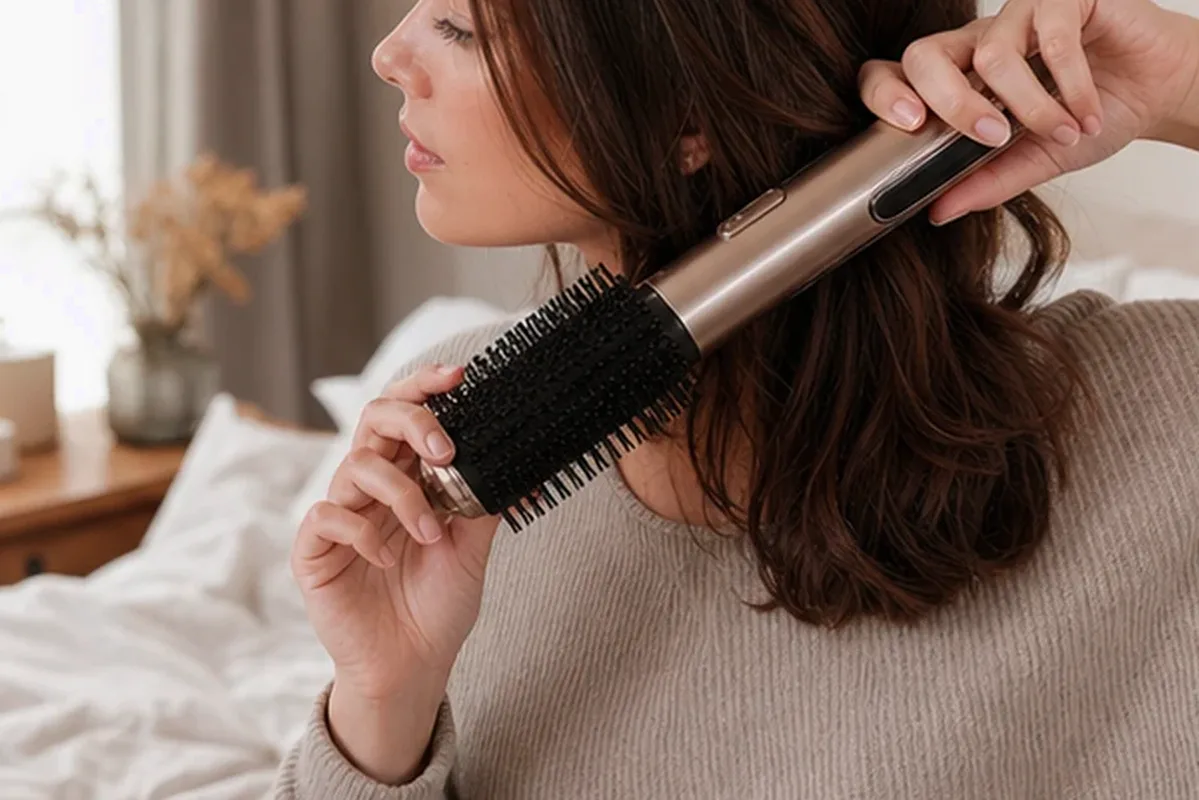 Authentischer Wohlfühlmoment passend zum Beauty-Thema Glätteisen für Reisen