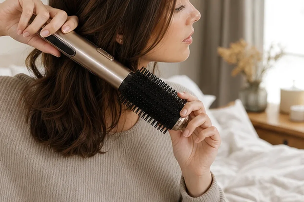 Authentischer Wohlfühlmoment passend zum Beauty-Thema Lockengel für trockenes Haar