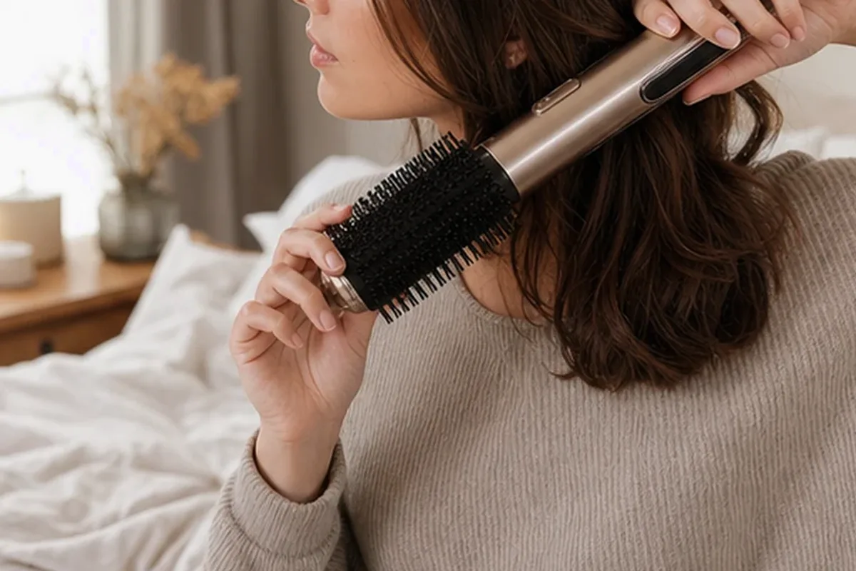 Authentischer Wohlfühlmoment passend zum Beauty-Thema Massagegerät für empfindliche Haut