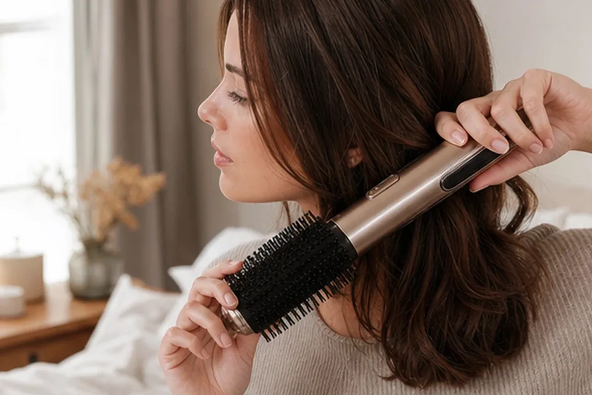 Authentischer Wohlfühlmoment passend zum Beauty-Thema Conditioner für lockiges Haar