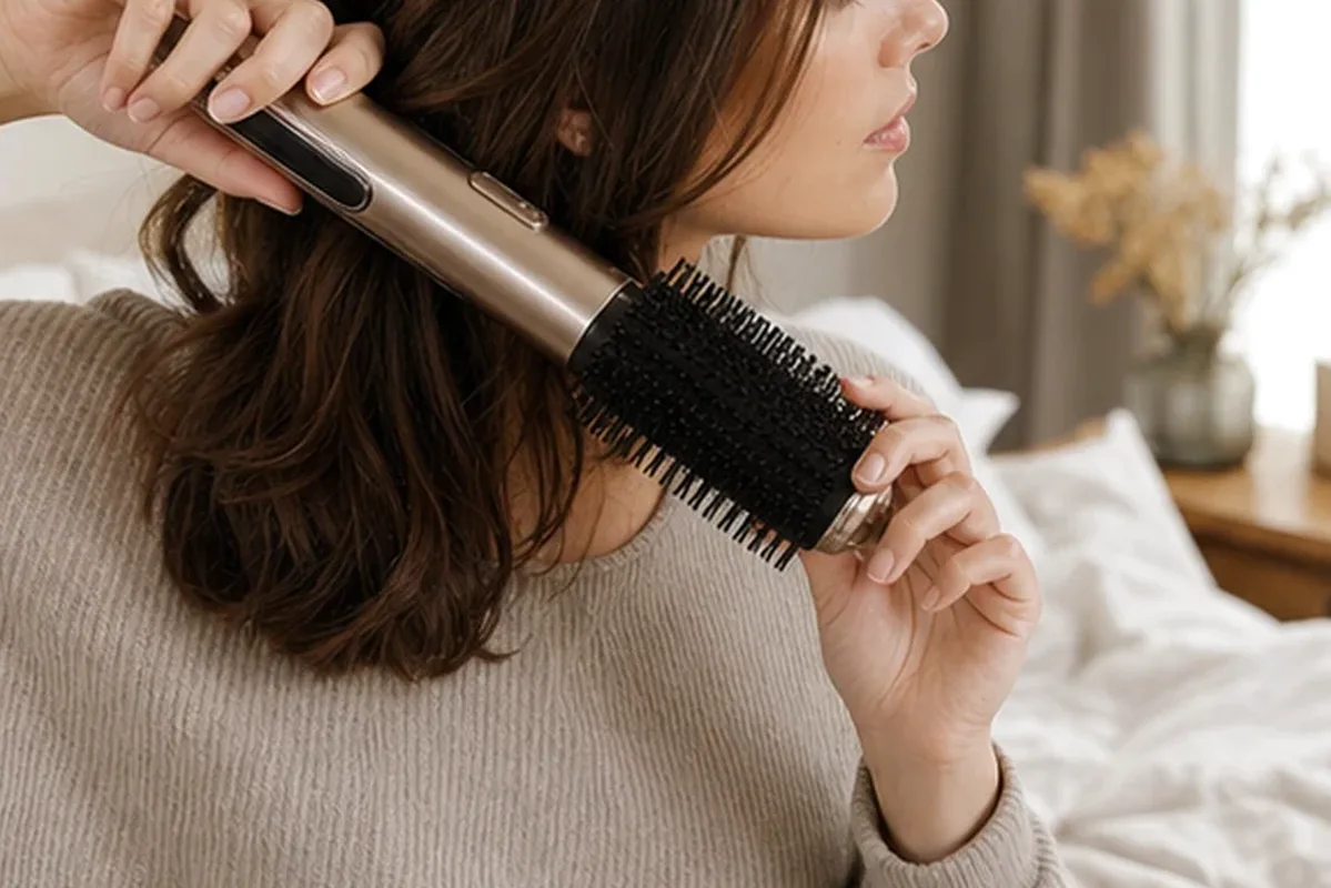 Redaktionelle Detailaufnahme zur Orientierung bei Lockengel für feines Haar