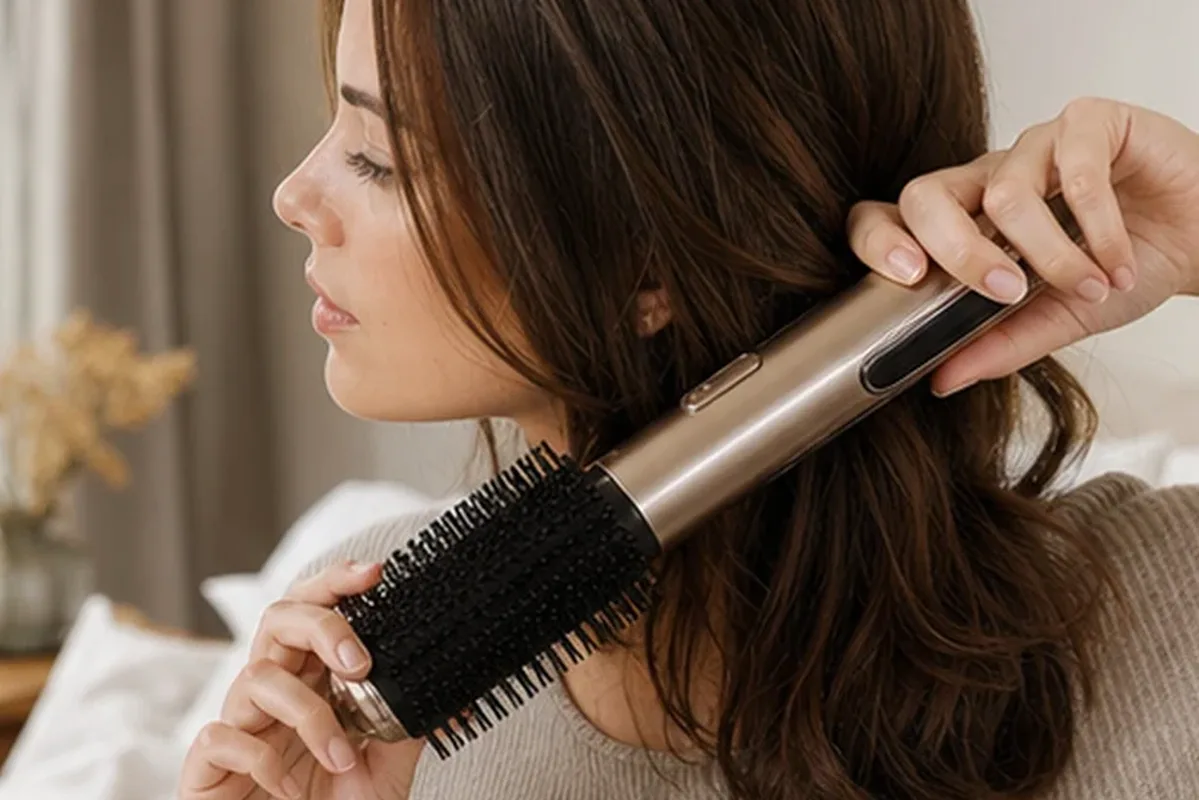 Authentischer Wohlfühlmoment passend zum Beauty-Thema Tiefenreinigungsshampoo für empfindliche Kopfhaut