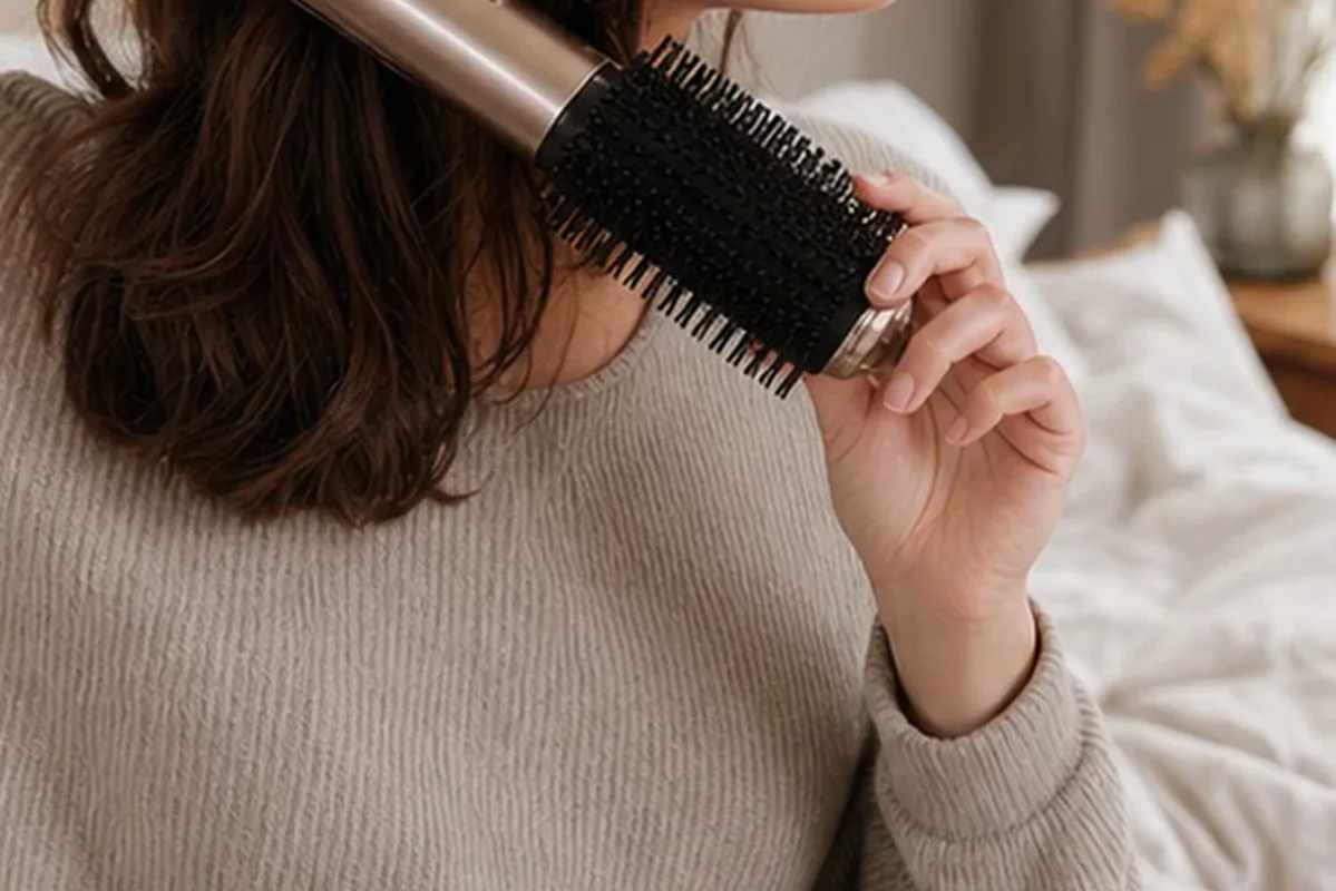 Emotionaler und authentischer Anwendungsmoment rund um Haarmaske für trockenes Haar