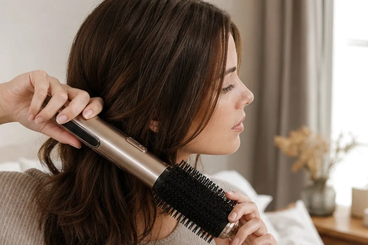 Authentischer Wohlfühlmoment passend zum Beauty-Thema Anti-Frizz-Pflege bei Frizz