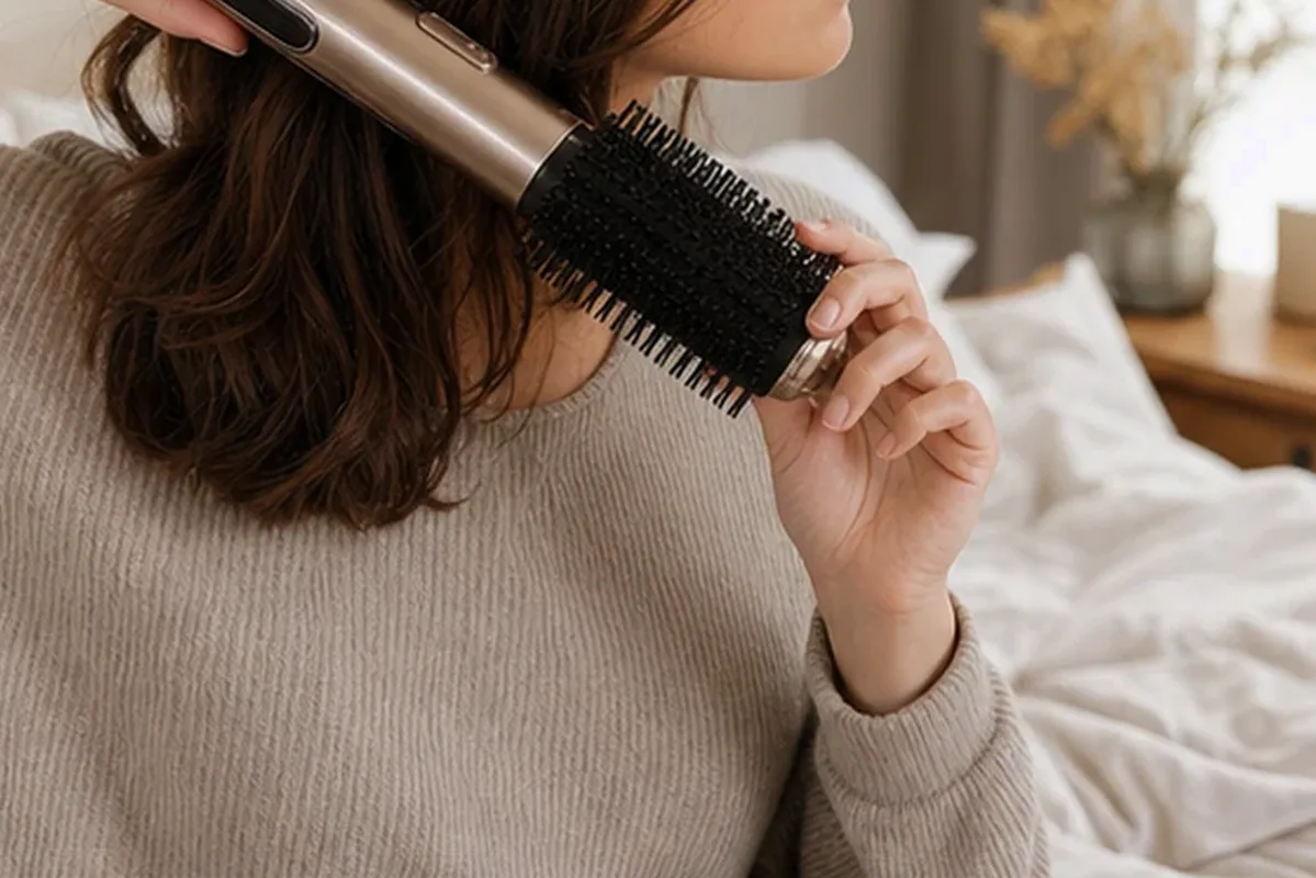 Authentische Beauty-Routine passend zum Thema Tiefenreinigungsshampoo bei Haarbruch