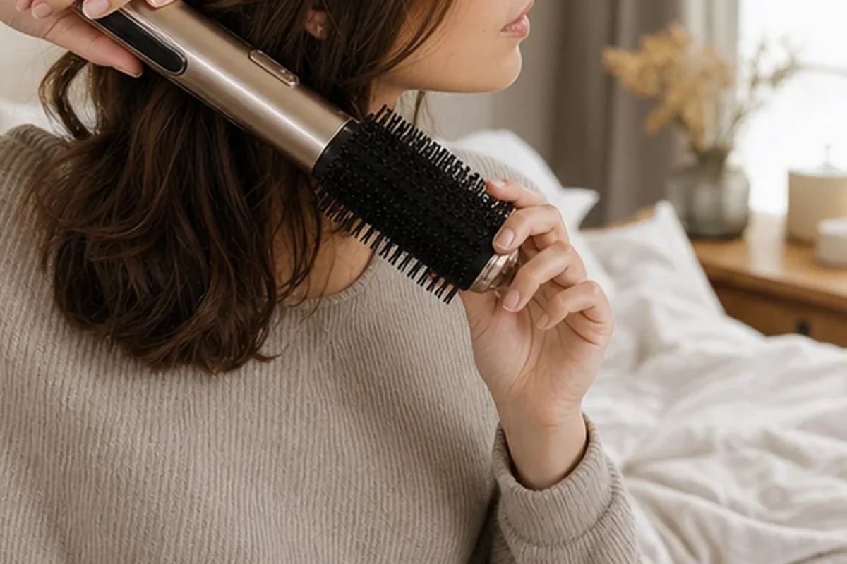 Authentische Beauty-Routine passend zum Thema Haartrockner für lockiges Haar