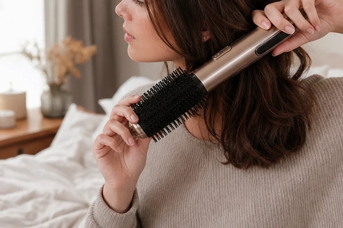 Authentischer Wohlfühlmoment passend zum Beauty-Thema LED-Gesichtsmaske für Anfänger