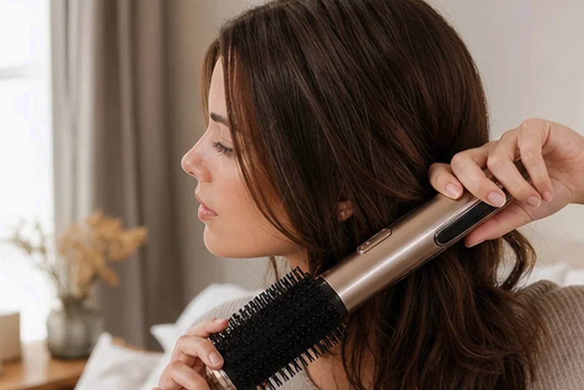 Emotionaler und authentischer Anwendungsmoment rund um Lockencreme für trockenes Haar