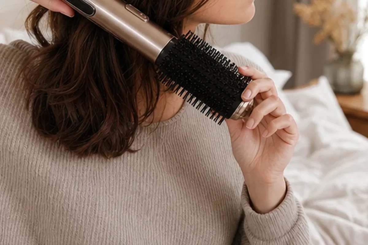 Emotionaler und authentischer Anwendungsmoment rund um Lockencreme für lockiges Haar