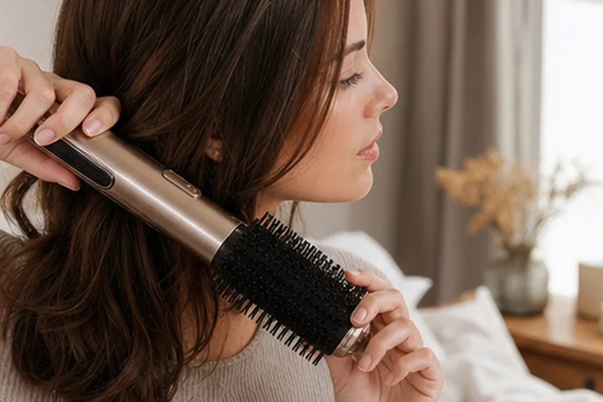 Authentischer Wohlfühlmoment passend zum Beauty-Thema Massagegerät mit Premium-Anspruch